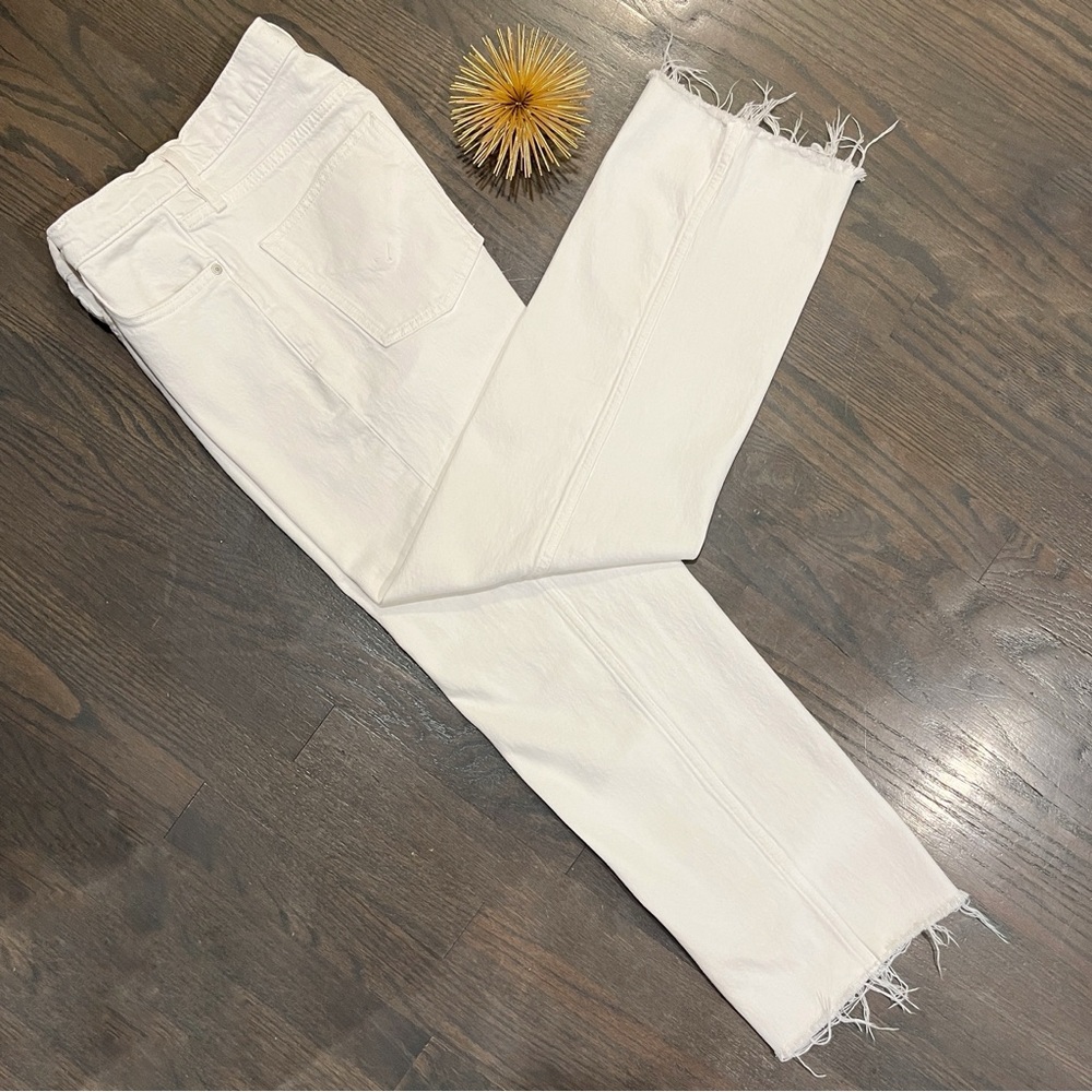 Hudson Remi High-Rise Straight Crop Jean White Raw Hem Size 28 - Picture 10 of 10